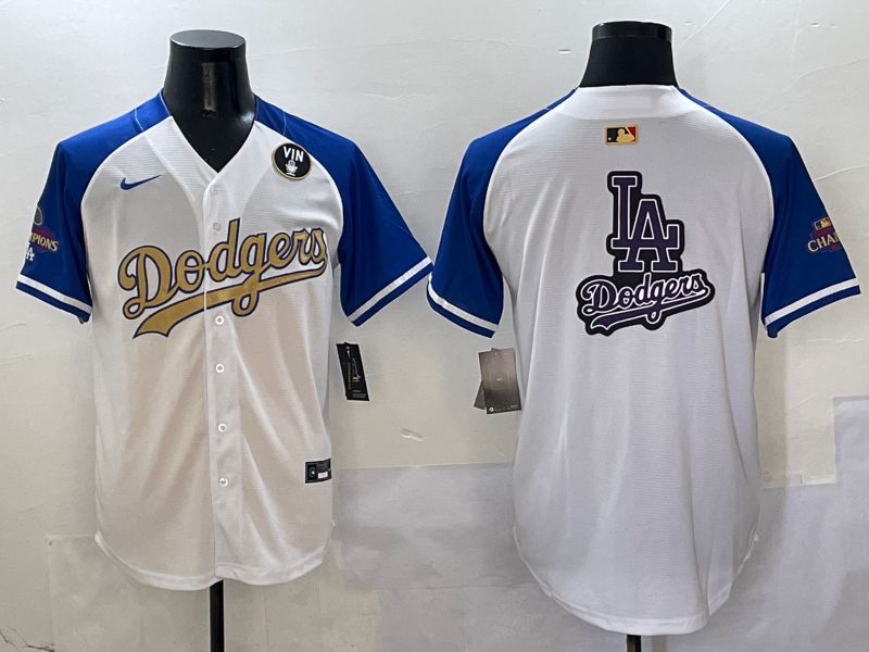 Men Los Angeles Dodgers Blank White Blue Gold Game Nike 2025 MLB Jersey style 42927->los angeles dodgers->MLB Jersey